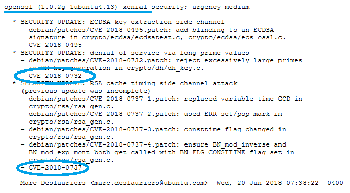 OpenSSL 1ubuntu413 package change log
