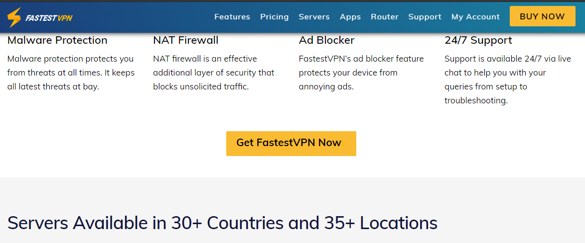Fastest VPN's website version of where it's servers are